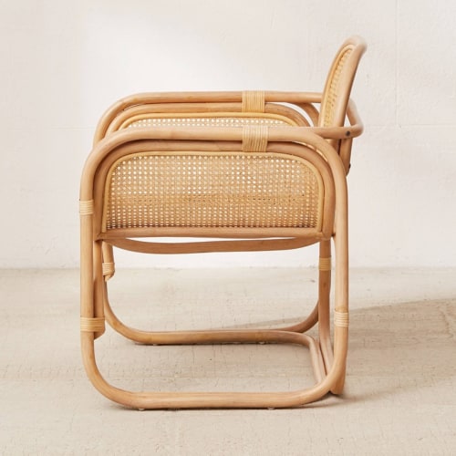BohoBoho Sedo Solid Wood Rattan Lounge Chair Natural